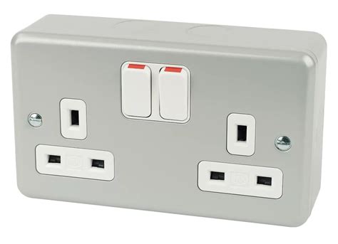 metal box plug socket|screwfix metal plug sockets.